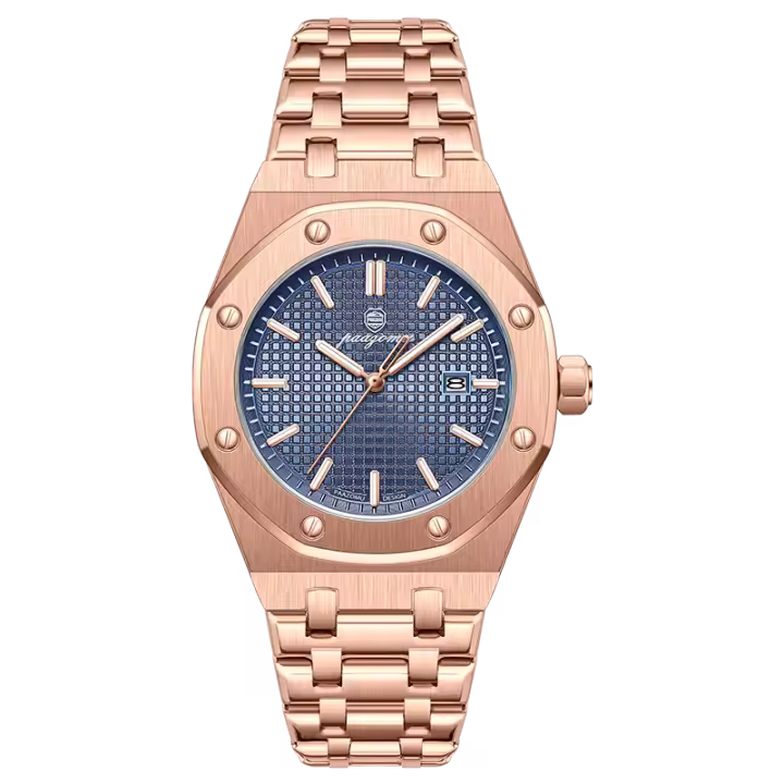 Reloj De Cuarzo Para Hombre PAAZOMU Lujo Cuadrado Resistente Al Agua Con Luminiscencia Fecha Acero Inoxidable Calendario Completo Estilo De Negocios - 1