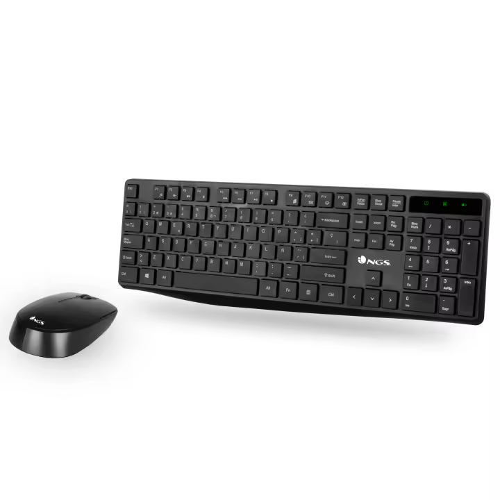Allure Kit Teclado y Ratón Inalámbricos 2,4 GHz – 12 Teclas Multimedia FN + Ratón Óptico 1200 DPI | Conexión USB Plug & Play para PC y Portátil - 1