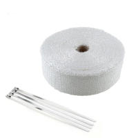 Pipé De Escape Para Motocicleta 5M*2.5CM Con Aislamiento Térmico De Fibra De Vidrio Incluye 4 Amarres Como Regalo - details 7