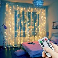 Luz De Cortina LED USB De 3M 4M 6M 8 Modos Decoración De Cumpleaños Fiesta Boda Navidad Multicolor Fairy String Light - details 4