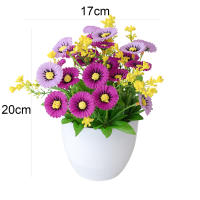 Maceta De Fleurocopia De Crisantemo Decorativa Para Escritorio Planta Falsa Permanente De Plástico Para Balcón O Terraza - details 0