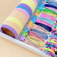 Accesorios Para El Cabello Para Niñas Set De Banda Elástica Para Moño Y Clip De Borde Variety Hair Bands Scrunchy Ponytail Holders Polyester Nylon Plástico Aleación - details 3