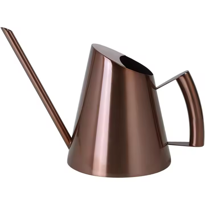 Regadera de acero inoxidable con boquilla fina para jardín, balcón, oficina, bonsái (400 ml, cobre) - 1