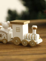 Adorno Navideño De Tren Blanco Con 4 Carrosajes Con Oso Y Payaso De Nieve Decoración De Navidad Para El Hogar Regalo De Vacaciones - details 3