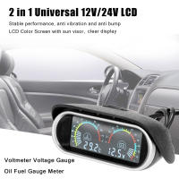 Gauge Digital De Temperatura Y Voltaje 2 En 1 Universal Para Coche LCD 12V/24V Medidor De Temperatura Y Voltaje Horizontal De 4.1x3.1x2in - details 1