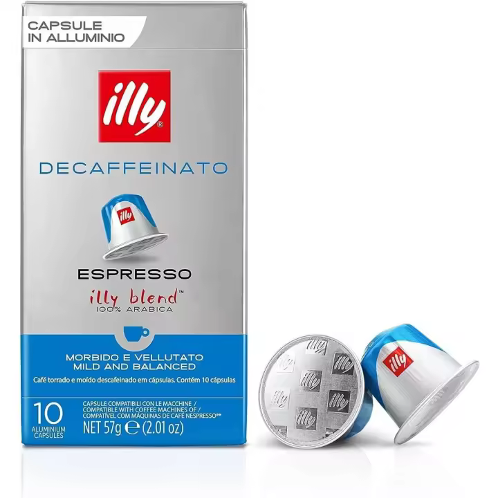 Illy caffè Café Tueste DESCAFEINATO en cápsulas compatibles - 5 pack de 10 cápsulas - 1