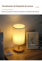Lámpara De Mesa LED Estilo Chino Decorativo Luz Nocturna USB Desconectable Sombrilla De Tela Iluminación Para Dormitorio - details 6