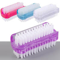 Cepillo De Limpieza Para Uñas Doble Cara Herramienta De Manicura Y Pedicura Ideal Para Uñas De Los Dedos Y Los Pies Material Plástico Y Nylon Tamaño 8*4cm - details 0