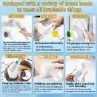Cepillo De Limpieza Eléctrico Multifuncional 5-en-1 Recargable Por USB Herramienta De Limpieza Para El Baño Y Cocina Cepillo De Lavado Para Platos Y Bañera - details 11