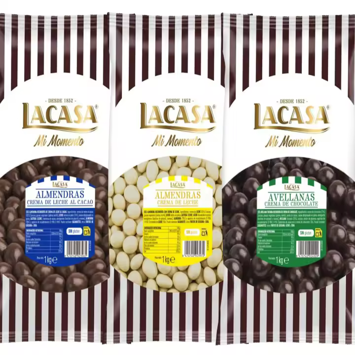 Lacasa Mi Momento pack 3kg bolas: Almendra con chocolate con leche ,Almendra con chocolate Blanco ,Avellana con chocolate Negro - 1