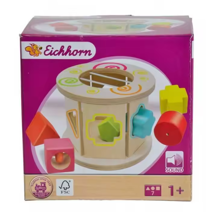 Encajable Infantil Cilindro de Madera Color y Formas Eichhorn - 1