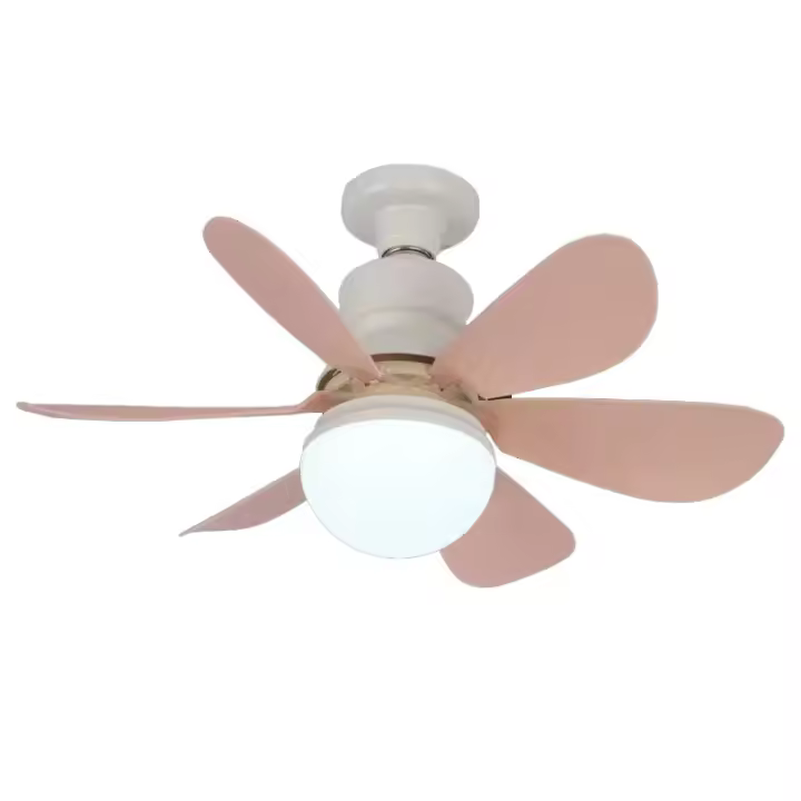 ZC Ventilador de techo 52cm con luz y mando a distancia, ventilador de techo silencioso, base E27 40 W, 6 aspas, 3 velocidades, luz fría/neutra/cálida, apto para dormitorio, salón - 1