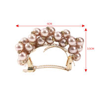 Haimeikang Clip Para El Cabello De Moda Para Mujer Con Rhinestone Metálico Y Perlas Accesorios Para El Cabello Barretta Para Cola De Caballo - details 4