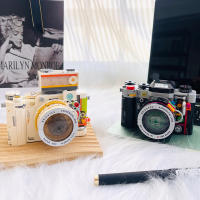 Bloques De Construcción Creativos Retro Cámara Mecánica Modelo Hecho a Mano Juguete Educativo Y De Ocio Para Adultos - details 6