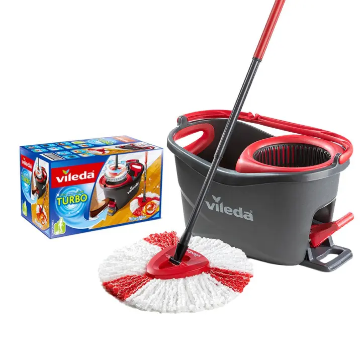 Vileda Kit Turbo de Fregona de Microfibras y Cubo de Fregona con Centrifugador - 1