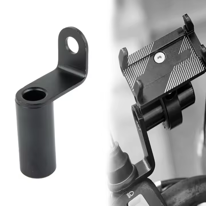 Soporte De Teléfono Móvil Para Motocicleta Montaje En Manillar Espejo Retrovisor Extensor Seguridad Cierre Rápido Material Aleación De Aluminio Tamaño 9x5x2cm - 1