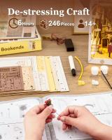 Rolife Book Nook Sunshine Town Kit Puzzle 3D Madera Rompecabezas Maquetas para Montar con leds - details 5