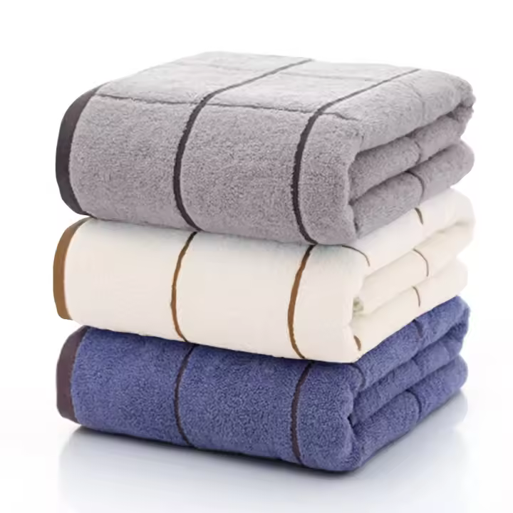 Paquete de 3 toallas de baño 100% algodón para toda la familia y multifuncional, excelente rendimiento en transpirabilidad y absorción, secado rápido - 1