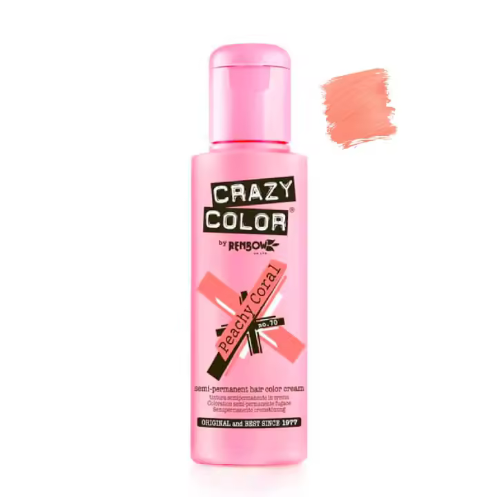 Tinte Semi Permanente sin Amoniaco 100ml: 70 -  Peachy Coral - Crazy Color - 1