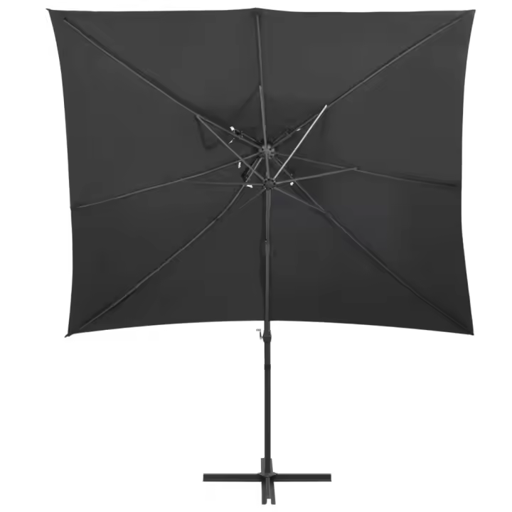 Sombrilla Jardín voladiza cubierta Doble antracita 250x250 cm - 1