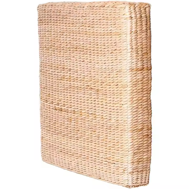 Cojín de tatami japonés Zafu para suelo, asiento natural, para meditación, multifuncional, hecho a mano, transpirable, cuadrado, beige (50 x 50 x 10 cm) - 1