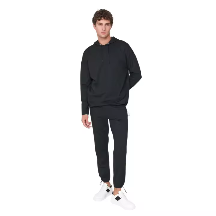 Trendyol Black Tracksuit Set Oversize/Wide Cut Hooded Sweatshirt- Tmnss21Em0041 - 1