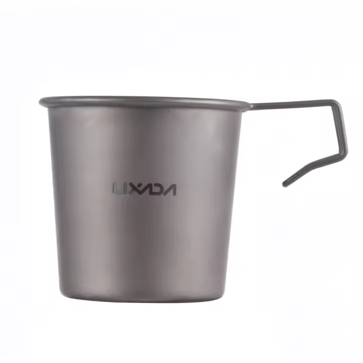 Lixada Taza De Camping De Titanio 220ml Ligera Para Senderismo Y BBQ Deporte Al Aire Libre Con Juego De Utensilios De Cocina - 1