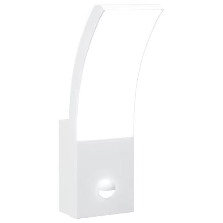 vidaXL Lámpara de pared de exterior LED con sensor aluminio blanco - 1