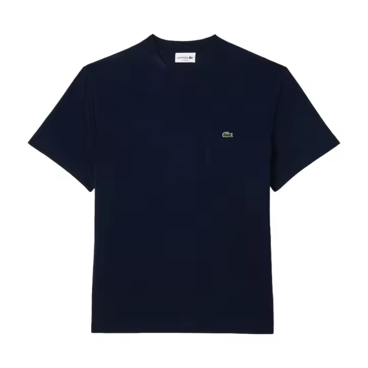 Camiseta Azul Marino Lacoste con Bolsillo en el Pecho Elegante y Deportiva - 1