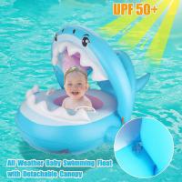 Baby Pool Float With Canopy Upf50+ Sun Protection Inflatable Baby Float Water Toys Summer Toys Baby Swim Float For Pool Aged 6-36 Months - details 0