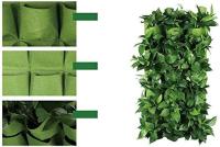 72 bolsos pared vertical Flor Colgante Fieltro plantador Bolsas para Jardín interior al Aire Libre 2 Colores plantador Bolsas (GREEN) - details 0