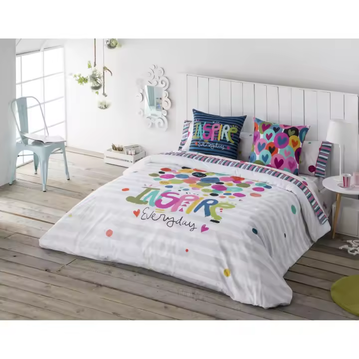 JVR - Funda nórdica juego de 2 piezas modelo JOY - Tejido 100% Algodón - Estampado digital - Fabricado en España - Cama 90/105/135/150/160/180 - 1