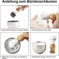 3-in-1 Shaving Set with Hair Brush Set Shaving Bowl and Stainless Steel Shaving Stand Luxury Men's Shaving Set - details 1