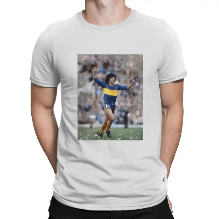 Camiseta De Hombre Boca Juniors Con Diseño De Maradona Camiseta Corta De Algodón Para Verano Estilo Casual Ganador De Eldorado - 1