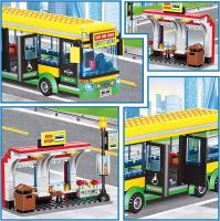 Juguetes De Construcción Compatible MOC Sets Serie Ciudad Estación De Autobuses Y Taxistas Para Niños Regalo De Transporte Público Bloques De Coche - details 2