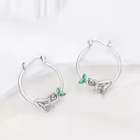 Pendientes De Aro De Plata 925 Para Mujer Con Zirconia Joyería De Moda Regalo Original Eardrop Pendientes Metálicos Tipo Aro - details 46