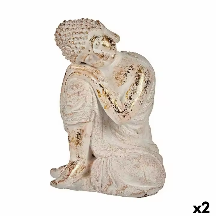 Ibergarden Figura Decorativa para Jardín Buda Poliresina 23 X 33 X 26 Cm (2 Unidades) - Originalidad para Tu Hogar - 1