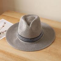 Sombrero De Paja Para Hombre Y Mujer Sombrero De Playa Jazz Panama Fedora Con Alas Anchas Protección Solar Para Viajes Y Ocio - details 3