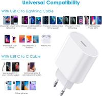 25W USB C Rapido Cargador con 1M Cable for iPhone 14/14 Pro/14 Pro Max/14 Plus/13/12/11/XS/XS MAX/XR/X, USBC Rápida Carga Cabezal Enchufe Adaptador Pared Charger Corrient - details 0