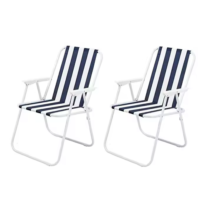 Pack de 2 Sillas de Playa Plegable Tumbona Silla playa portátil para Piscina Jardín Playa Aire Libre - 1