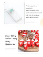 Luces De Navidad LED De Santa Claus Y Campana Para Decoración De Pared Puerta Habitación Fiesta De Año Nuevo Foco Blanco Cálido Fuente De Alimentación De Pilas - details 8