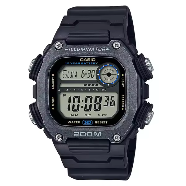 Reloj Deportivo Hombre Casio DW-291HX-1AV 10 Años Batería 200m WR Hora Mundial - Sumergible 200m - 1