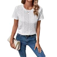 Camisetas Manga Short Mujer Verano Cuello Redondo Blusa Manga De Elegantes Casual Basic Top - details 0