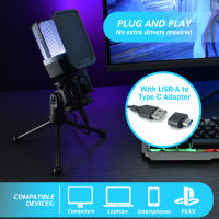 Micrófono Profesional Para Juegos De Computadora Condensador USB Para Streaming En Vivo Podcast Estudio Micrófono Karaoke Kit De Microfonos Para PC Y Portátil - details 27