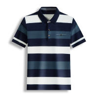 Camisa Polo Casual Para Hombres De Hilo Tejido Manga Corta Color Sólido Moda Top Transpirable Para Verano - details 7