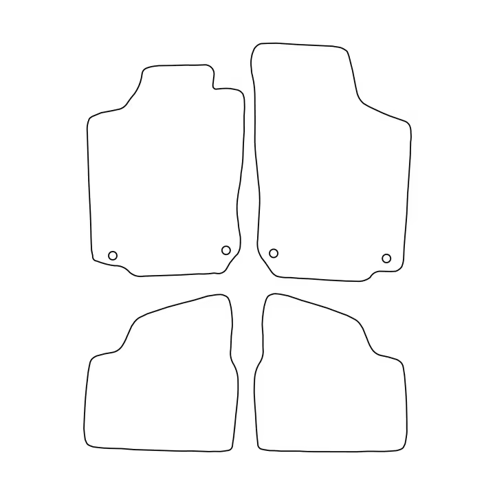Juego completo de alfombrillas de terciopelo para Opel Corsa C 2000-2006 - acabado negro - 1