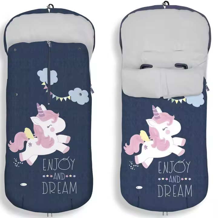 MiwMiw Baby - Baby Saco de Silla de Paseo UNIVERSAL - IMPERMEABLE - INVIERNO - UNICORNI- color MARINO VAQUERO - 1
