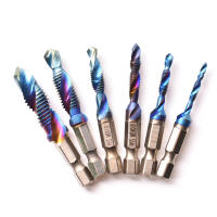 Juego De 6 Piezas De Brocas De Tapa En Acero De Titanio HSS Para Trabajar Metálicos Herramientas Manuales M3 M4 M5 M6 M8 M10 - details 2