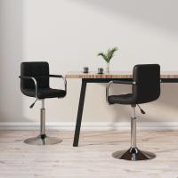 vidaXL Sillas de comedor giratorias 2 unidades cuero sintético en color Blanco/Negro | cómodas modernas ergonómicas para comedor cocina salón hogar - details 1