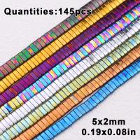 Cuentas De Piedra Natural Hematita Rectangulares 15'' Dos Agujeros Color Azul Morado Oro Para Creación De Joyería Pulsera DIY 5x2.5MM - details 0